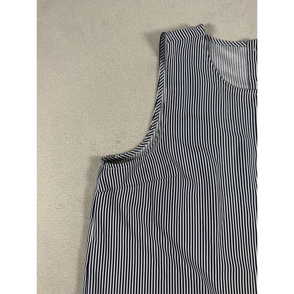 J.Crew Women's Sleeveless Striped Shell Blouse With Back Button Size L - Picture 3 of 16